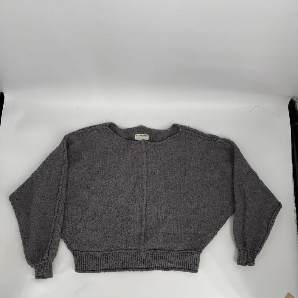 We The Free Free People Drifting Pullover Sweatshirt Oversized Comfy Gray Sz XS - Picture 4 of 10